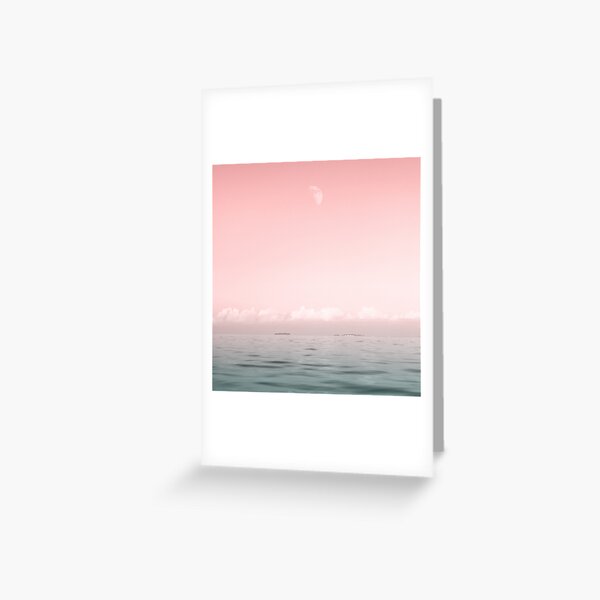 Item preview, ocean, sunset, dawn, red, blue, moon designed and sold by Sunday Beach.