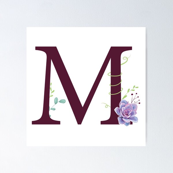 Item preview, Letter M, succulents designed and sold by TaniaBri.