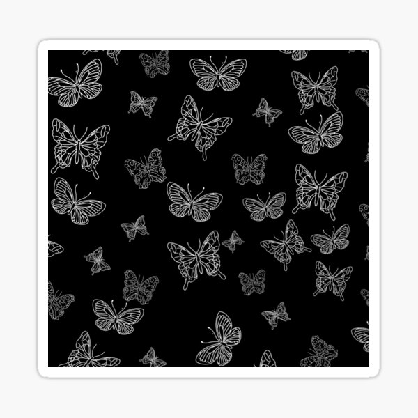 "Black And White Butterflies" Sticker by aentela Redbubble
