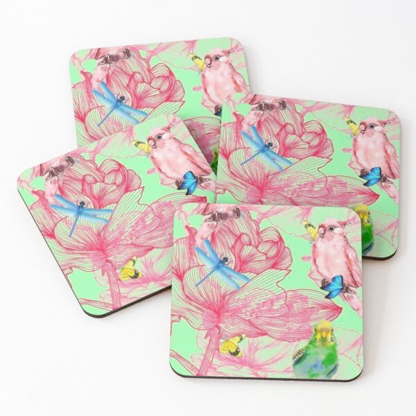 Item preview, parrots and butterflies designed and sold by coolkatia.
