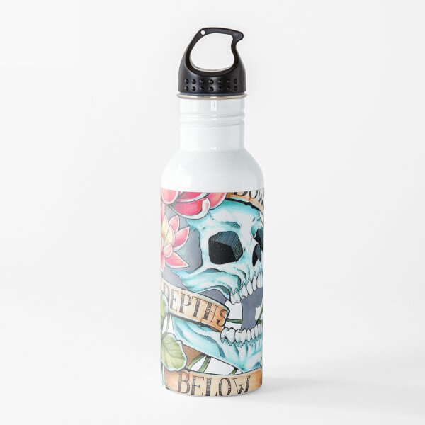 Skull and Lotus Water Bottle