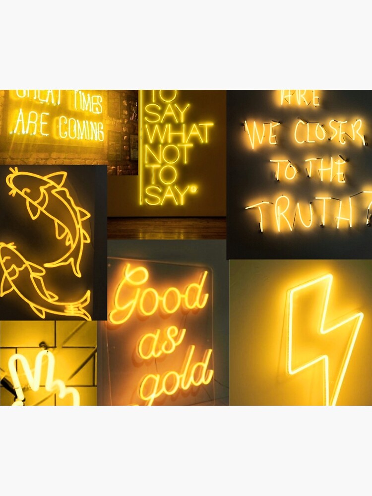 Neon Yellow Aesthetic Collage Wallpaper - granbodoque