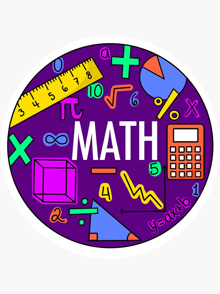 "Math (neon colors)" Sticker for Sale by ArianneBoutique Redbubble