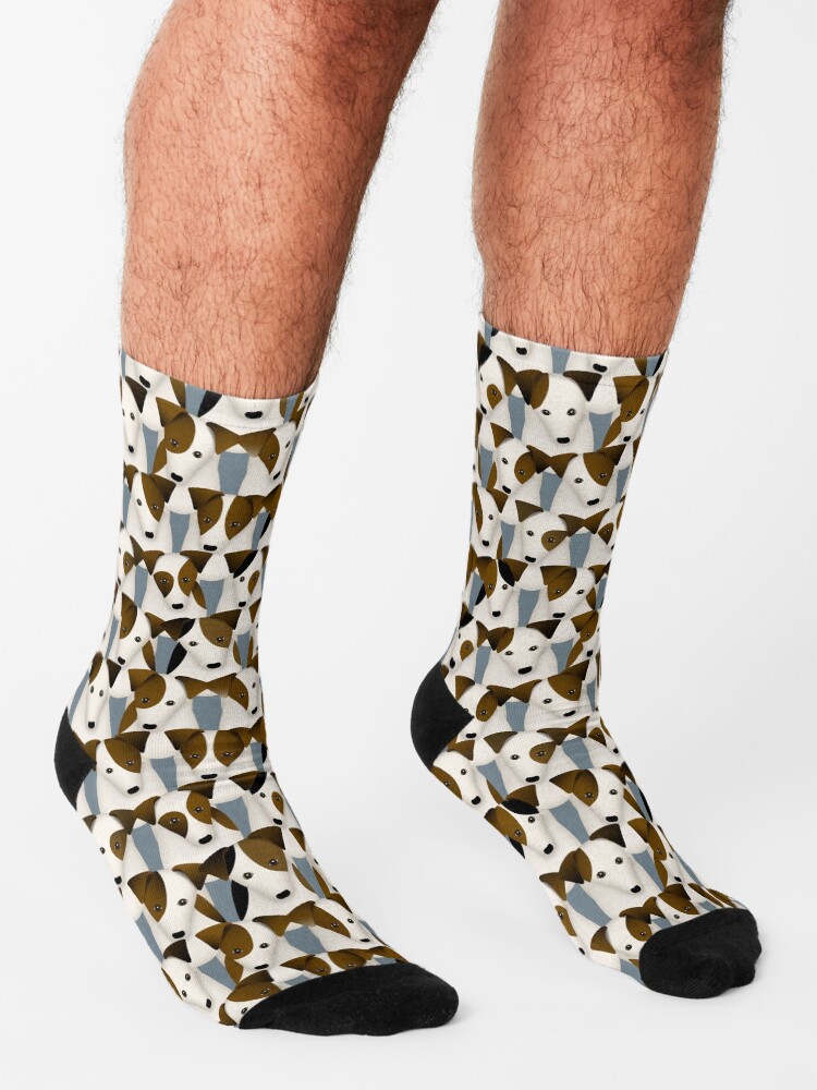 Thumbnail 3 of 5, Socks, Lots of Jack Russells funny dogs pattern designed and sold by katzdzynes.