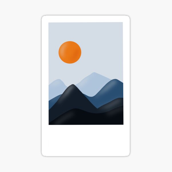 Mountain Nighttime Polaroid Sticker - Rae's Daily Page