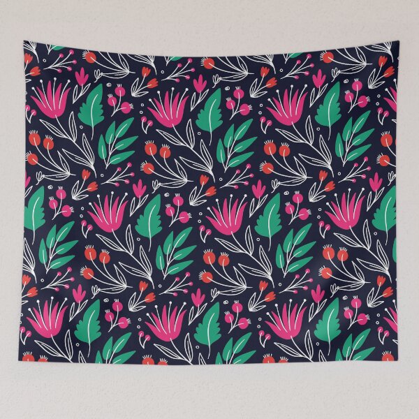 Item preview, Dark Background Floral Pattern designed and sold by gooddesignart.