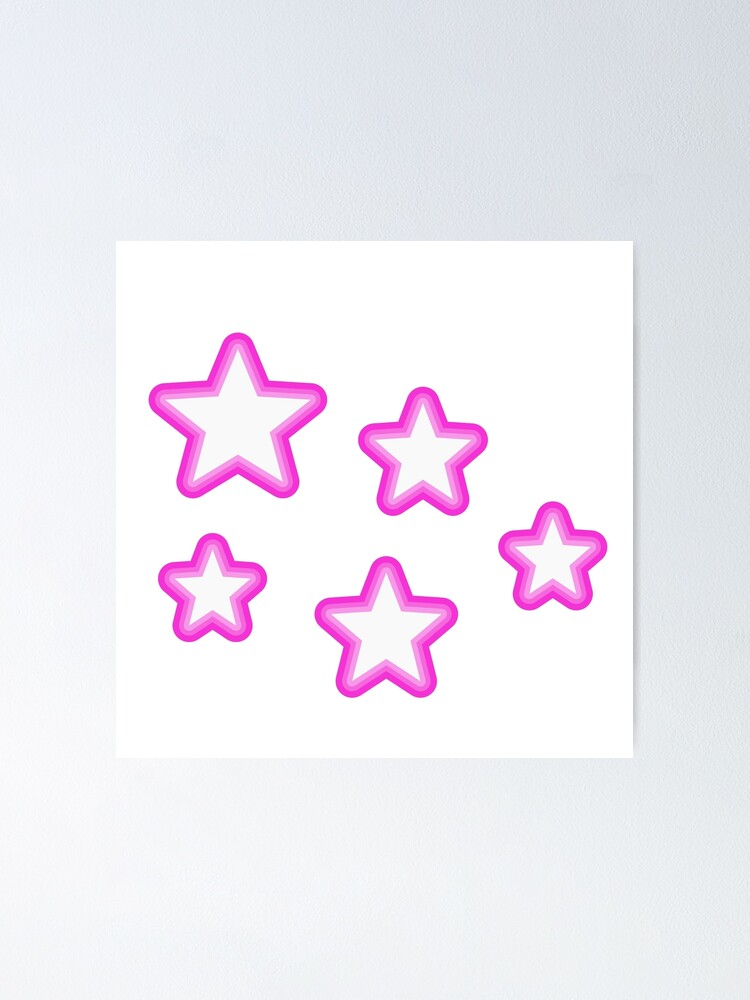 Pink Stars Sticker Pack Poster For Sale By Madyeva Redbubble