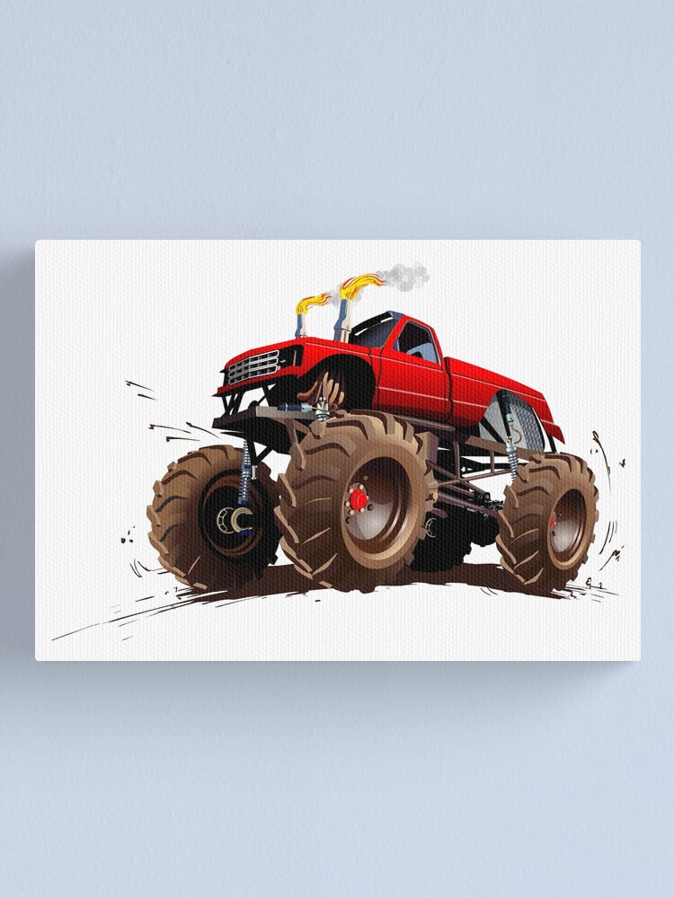 "Cartoon Monster Truck" Canvas Print for Sale by Mechanick Redbubble