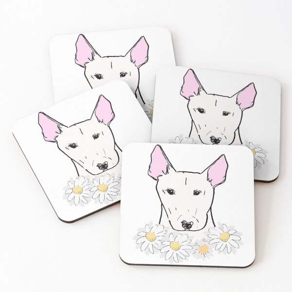Item preview, Bull terrier with flowers,  designed and sold by NinaBetterNot.