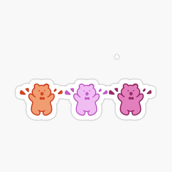 Lesbian Pride Cute Gummy Bears Sticker For Sale By Mini N Boop Redbubble