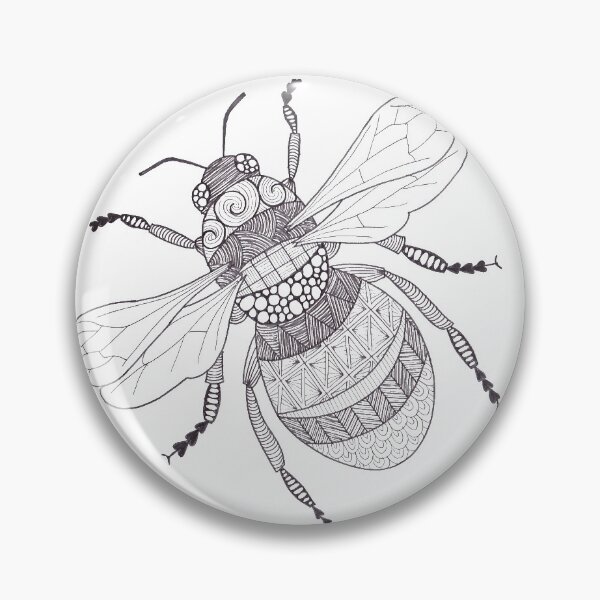 Item preview, Bee black and white doodle designed and sold by Bake-my-Design.