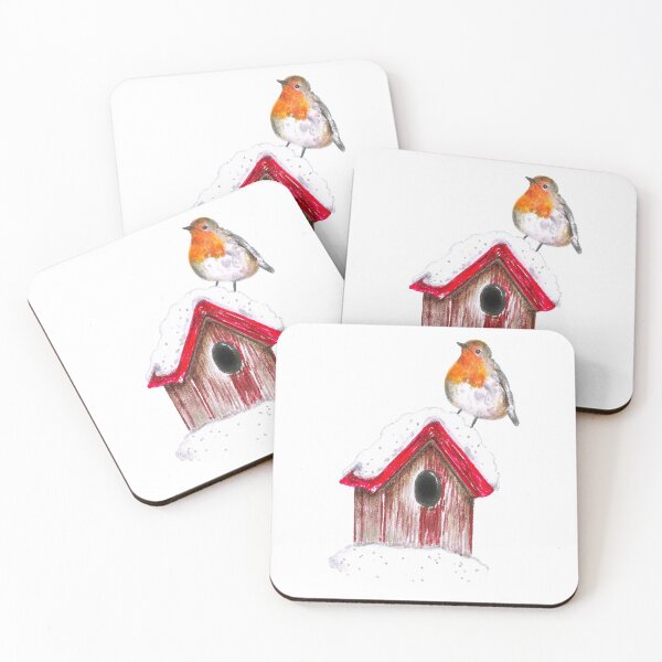 Item preview, Cute Hand Illustrated Winter Robins and Foliage designed and sold by Negin Mf Designs.