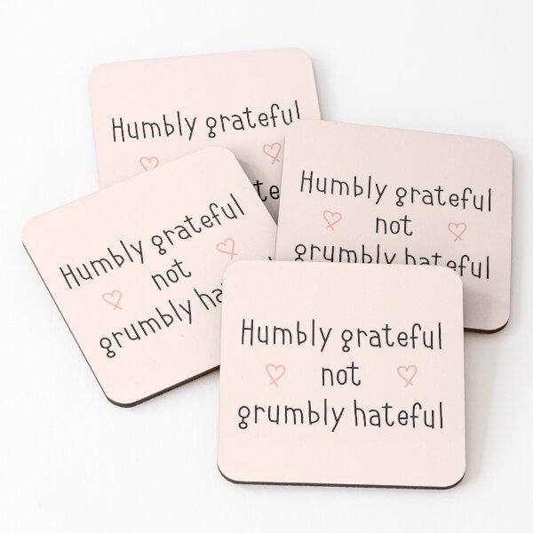 Item preview, humbly grateful not grumbly hateful inspirational quote with hearts designed and sold by emcazalet.
