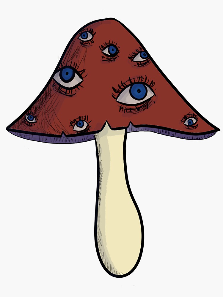 "Weirdcore Eye Mushroom" Sticker by lapisarts Redbubble