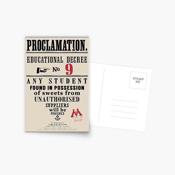 Proklamation Bildungsdekret Nr.9 Postkarte