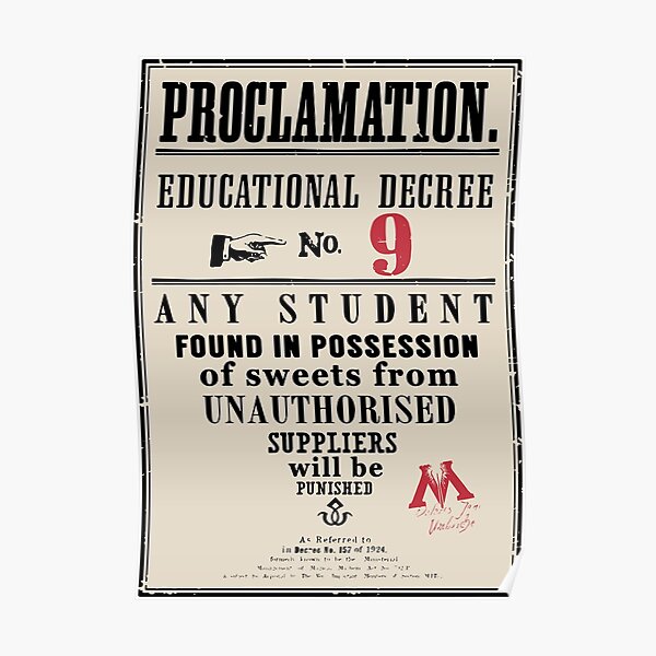Proclamation Educational Decree No.9 Poster