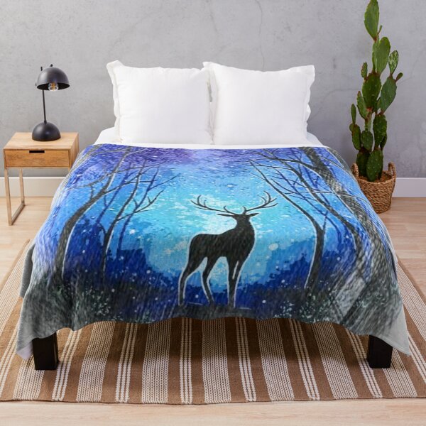 Item preview, Birch forest with deer in sillhoute designed and sold by Sonia dutta_art.