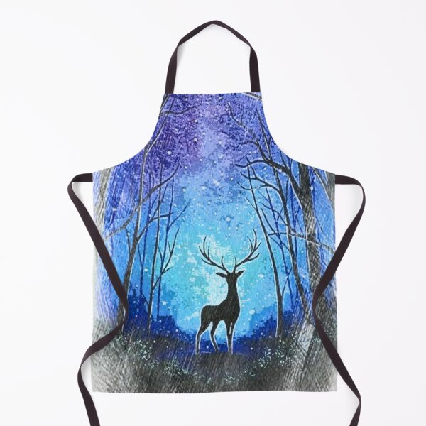 Item preview, Birch forest with deer in sillhoute designed and sold by Sonia dutta_art.