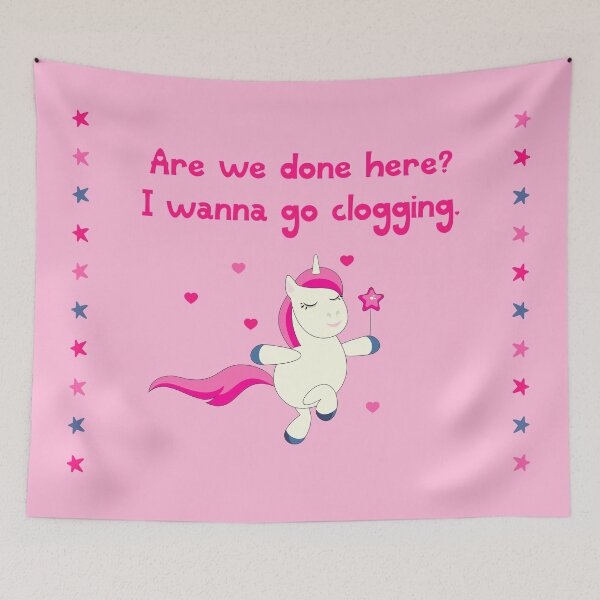 Item preview, I wanna go clogging dance unicorn pink designed and sold by GrammarDance.
