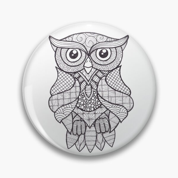 Item preview, Owl Black and white doodle designed and sold by Bake-my-Design.