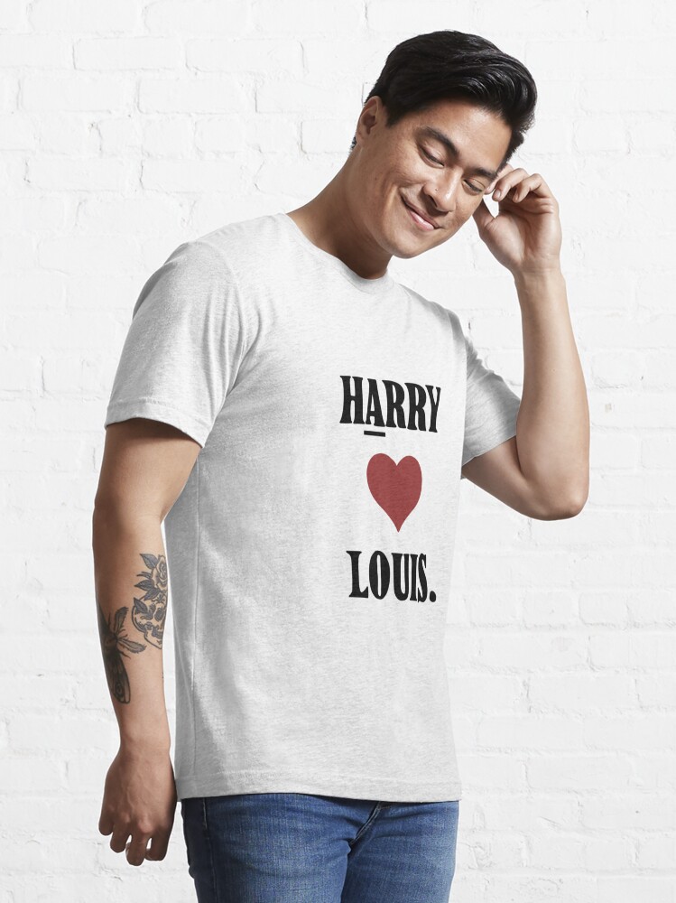 harry wearing harry loves louis shirt