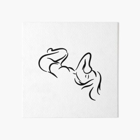 Sleepy Lady Minimalist Line Drawing Art Board Print