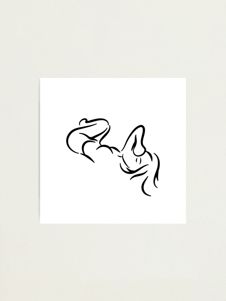 Alternate view of Sleepy Lady Minimalist Line Drawing Photographic Print