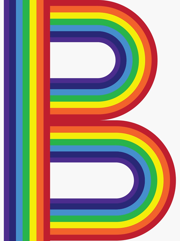 "Rainbow Monogram - Letter B" Sticker For Sale By Zapdedign | Redbubble