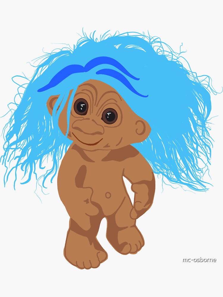 Pegatina «Fondo Transparente Muñeca Troll Azul» de mcosborne Redbubble