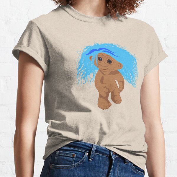 Transparent Background Blue Troll Doll Classic T-Shirt