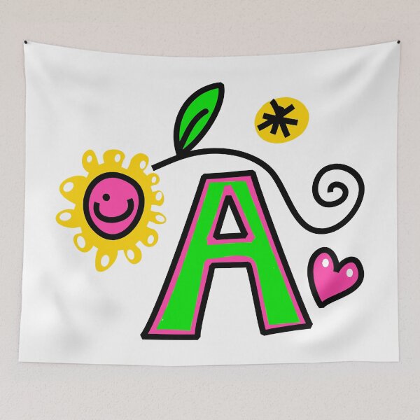 Item preview, Letter A abc monogram hand drawn colorful alphabet designed and sold by funwithletters.