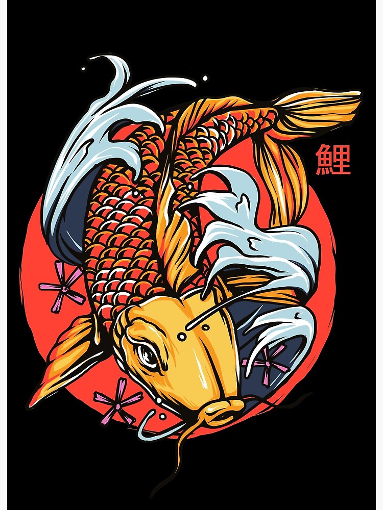 Japanese Koi Fish Art Board Print for Sale by Playfullprints