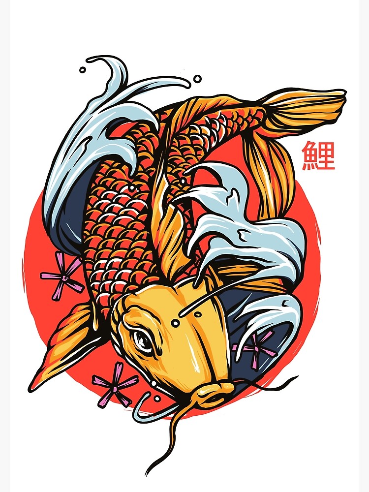 Japanese Koi Fish Painting Poster For Sale By Guavanaboy Redbubble