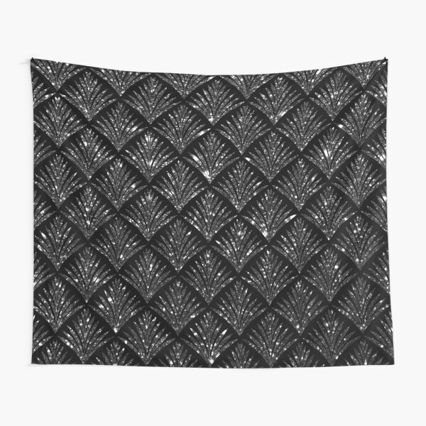 Item preview, Glitter Black Silver Art Deco Pattern designed and sold by WisdomInspired.