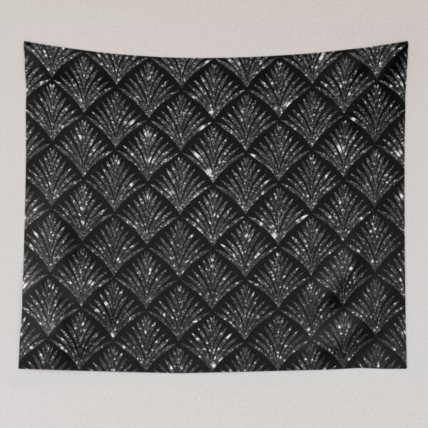 Item preview, Glitter Black Silver Art Deco Pattern designed and sold by WisdomInspired.