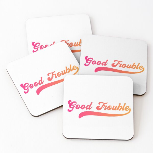 Item preview, Good trouble Quote hot orange-pink gradient designed and sold by Medmac's Designs.