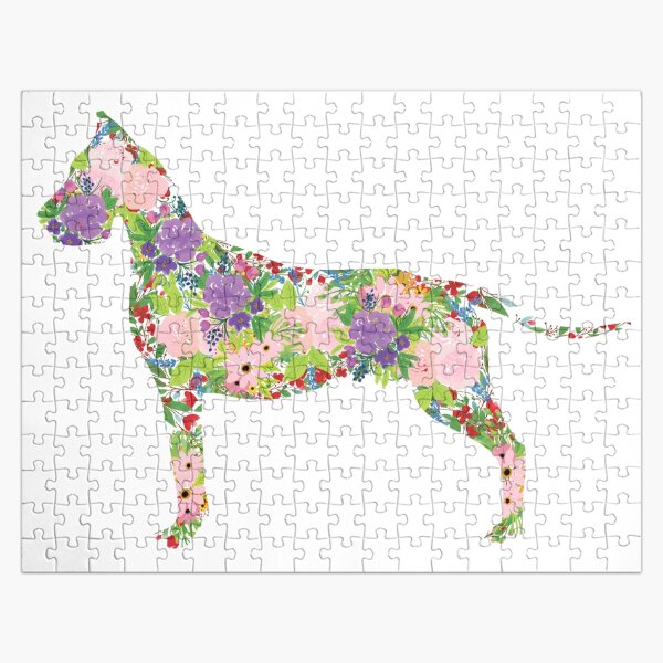 Floral Great Dane Jigsaw Puzzle