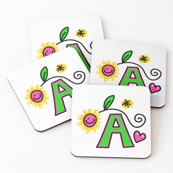 Item preview, Letter A abc monogram hand drawn colorful alphabet designed and sold by funwithletters.
