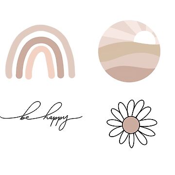 Artwork thumbnail, neutral pink themed-sticker pack of 4 by kbraelynn