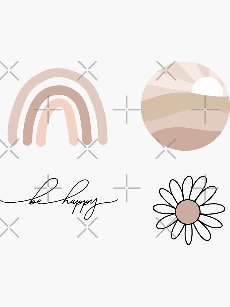Thumbnail 3 of 3, Sticker, neutral pink themed-sticker pack of 4 designed and sold by kbraelynn.