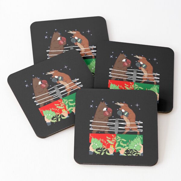 Item preview, bear vs bull boxing match designed and sold by tradeculture143.