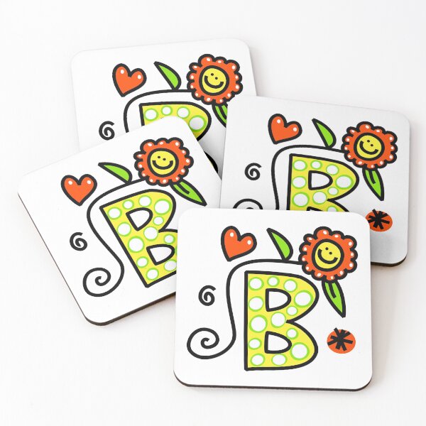 Item preview, Letter B abc monogram hand drawn colorful alphabet designed and sold by funwithletters.