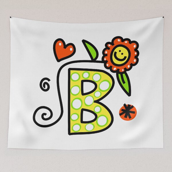 Item preview, Letter B abc monogram hand drawn colorful alphabet designed and sold by funwithletters.