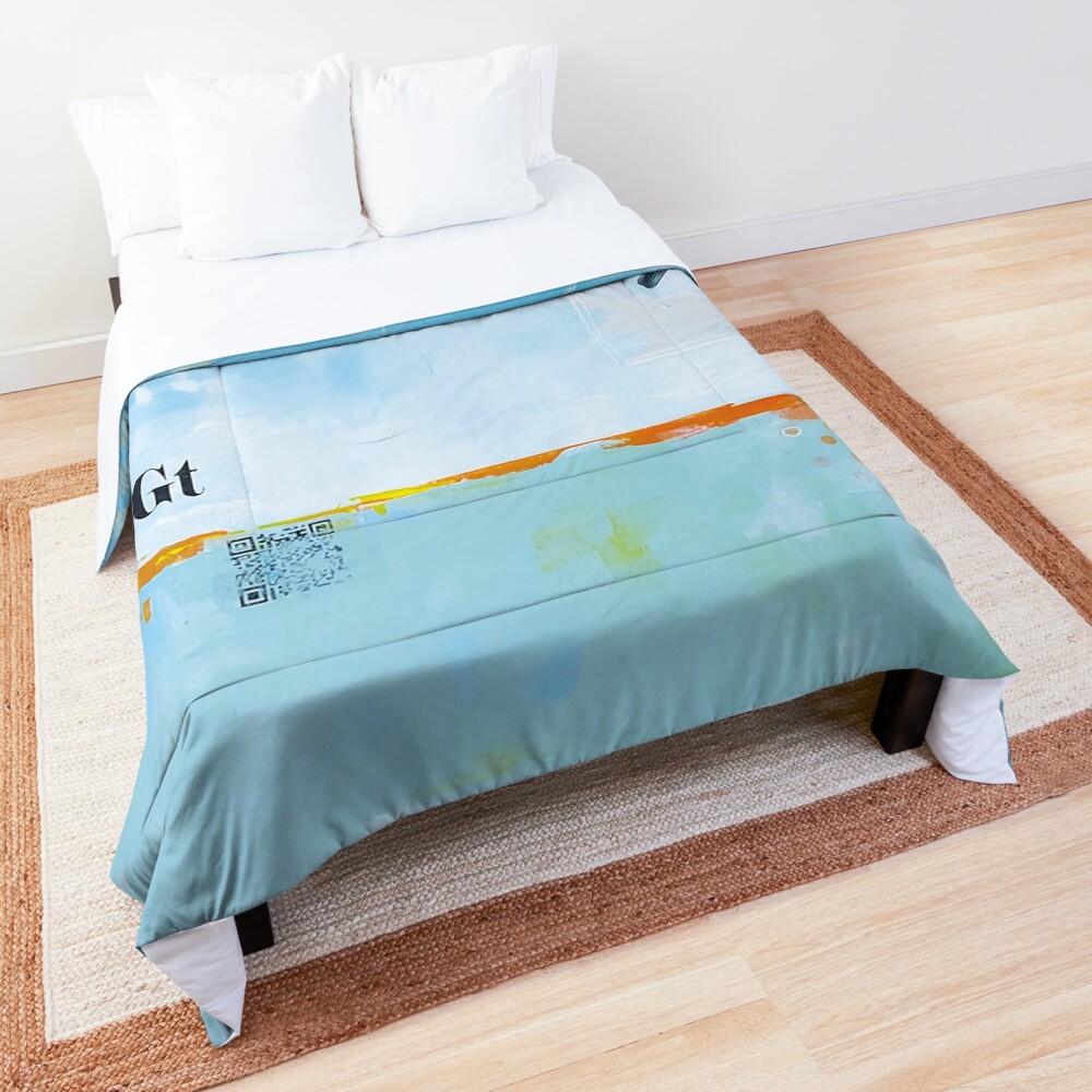 Picture of an original painting, blue birds Comforter