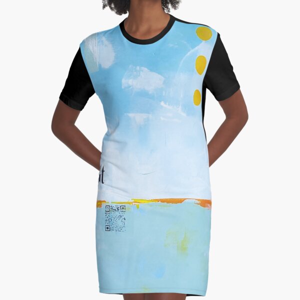 Picture of an original painting, blue birds Graphic T-Shirt Dress