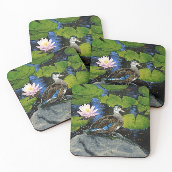Item preview, American Wood Duck in lilly pond by  Greg Hildebrandt designed and sold by spiderwebart.