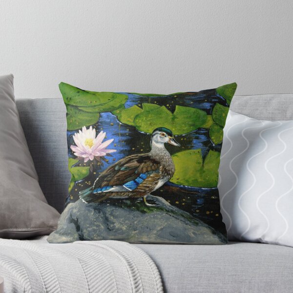 Item preview, American Wood Duck in lilly pond by  Greg Hildebrandt designed and sold by spiderwebart.