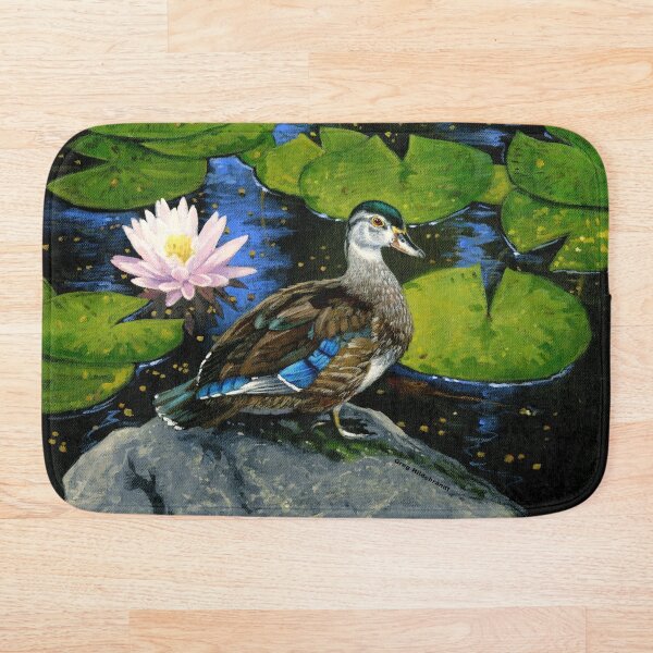 Item preview, American Wood Duck in lilly pond by  Greg Hildebrandt designed and sold by spiderwebart.