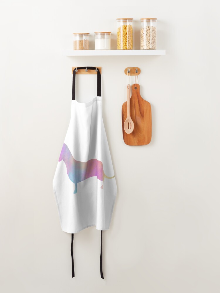 Alternate view of Watercolor Dachshund Apron