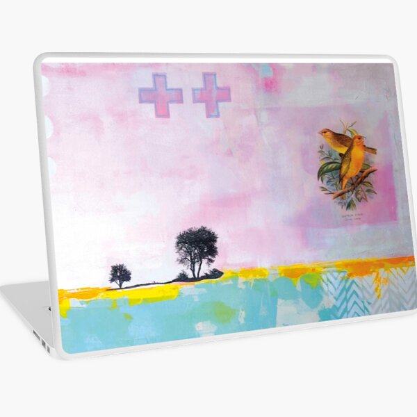Picture of an original painting, yellow birds Laptop Skin